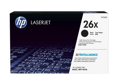 HP 26X oryginalny, wysokowydajny wkład z czarnym tonerem HP 26X oryginalny, wysokowydajny wkład z czarnym tonerem
