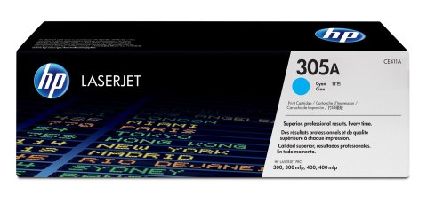 HP 305A oryginalny wkład z błękitnym tonerem LaserJet HP 305A oryginalny wkład z błękitnym tonerem LaserJet