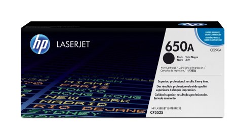 HP 650A oryginalny wkład z czarnym tonerem LaserJet HP 650A oryginalny wkład z czarnym tonerem LaserJet