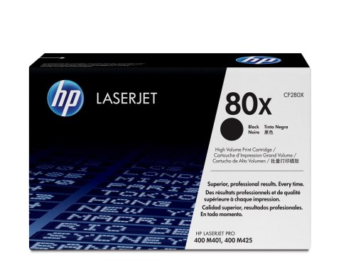 HP 80X svart LaserJet-tonerkassett med hög kapacitet, original kaseta z tonerem 1 szt. Oryginalny Czarny HP 80X svart LaserJet-tonerkassett med hög kapacitet, original kaseta z tonerem 1 szt. Oryginalny Czarny