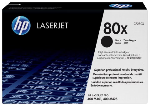 HP 80X svart LaserJet-tonerkassett med hög kapacitet, original kaseta z tonerem 1 szt. Oryginalny Czarny HP 80X svart LaserJet-tonerkassett med hög kapacitet, original kaseta z tonerem 1 szt. Oryginalny Czarny