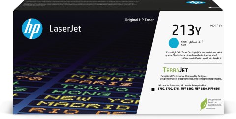 HP Oryginalnym wkładem z błękitnym tonerem o ekstrawysokiej wydajności 213Y LaserJet