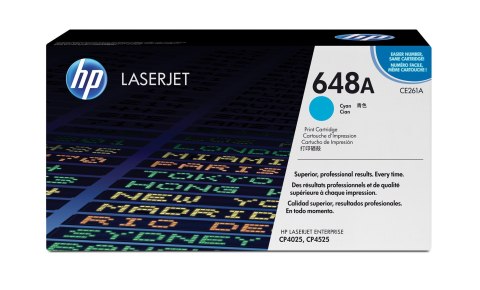 HP 648A oryginalny wkład z błękitnym tonerem LaserJet HP 648A oryginalny wkład z błękitnym tonerem LaserJet