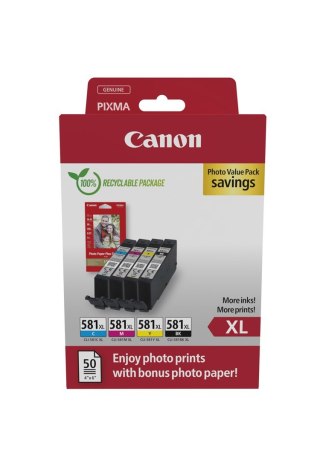 Canon 2052C006 - Zestaw tuszy XL - Cyjan, Magenta, Żółty - 8.3 ml każdy - 4 sztuki - Pakiet promocyjny zdjęć
