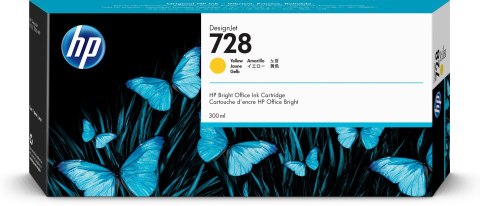 HP Wkład z atramentem żółtym DesignJet 728 o pojemności 300 ml HP Wkład z atramentem żółtym DesignJet 728 o pojemności 300 ml