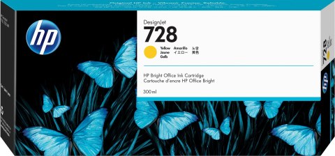 HP Wkład z atramentem żółtym DesignJet 728 o pojemności 300 ml HP Wkład z atramentem żółtym DesignJet 728 o pojemności 300 ml