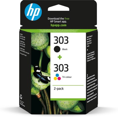 HP Zestaw 2 oryginalnych tuszów 303: czarny i trójkolorowy HP Zestaw 2 oryginalnych tuszów 303: czarny i trójkolorowy