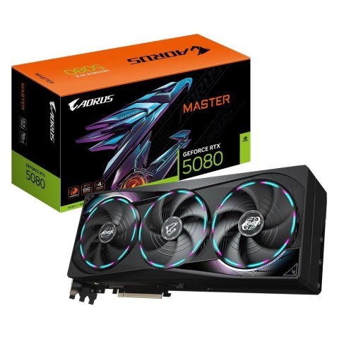 Karta graficzna Gigabyte GeForce RTX 5080 AORUS MASTER 16GB (GV-N5080AORUS M-16GD) Karta graficzna Gigabyte GeForce RTX 5080 AORUS MASTER 16GB (GV-N5080AORUS M-16GD)