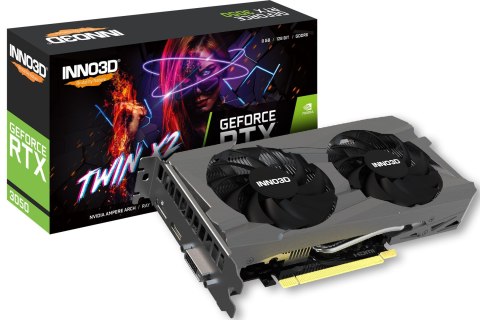 Karta graficzna INNO3D GeForce RTX 3050 TWIN X2 8GB GDDR6 Karta graficzna INNO3D GeForce RTX 3050 TWIN X2 8GB GDDR6