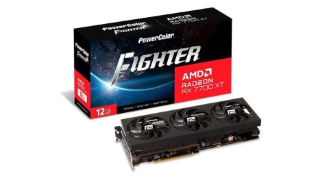 Karta graficzna PowerColor Radeon RX 7700 XT Fighter 12GB OC GDDR6 Karta graficzna PowerColor Radeon RX 7700 XT Fighter 12GB OC GDDR6