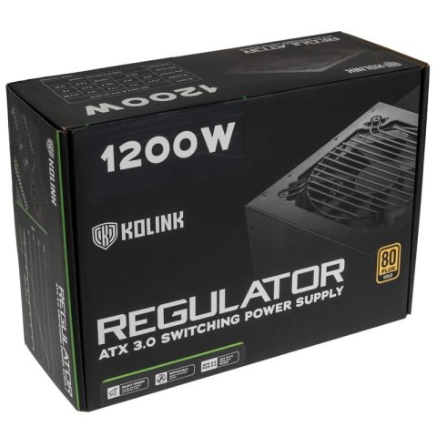 Zasilacz Kolink Regulator 80 PLUS Gold, ATX 3.0, PCIe 5.0, modułowy - 1200 W Zasilacz Kolink Regulator 80 PLUS Gold, ATX 3.0, PCIe 5.0, modułowy - 1200 W