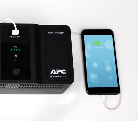 APC BACK-UPS 650VA 230V 1 USB/CHARGING PORTS APC BACK-UPS 650VA 230V 1 USB/CHARGING PORTS