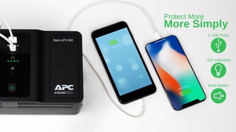 APC BACK-UPS 850VA 230V USB/TYPE-C AND A CHARGING PORTS APC BACK-UPS 850VA 230V USB/TYPE-C AND A CHARGING PORTS