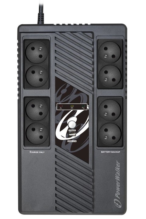 PowerWalker VI 800 MS FR Technologia line-interactive 800 VA 480 W 8 x gniazdo sieciowe PowerWalker VI 800 MS FR Technologia line-interactive 800 VA 480 W 8 x gniazdo sieciowe