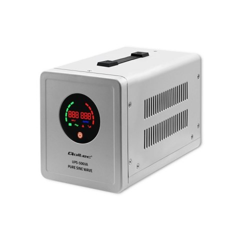 QOLTEC ZASILACZ AWARYJNY PURE SINE WAVE UPS | 500VA | 350W | SZARY QOLTEC ZASILACZ AWARYJNY PURE SINE WAVE UPS | 500VA | 350W | SZARY