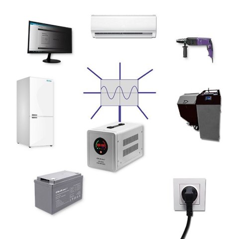 QOLTEC ZASILACZ AWARYJNY PURE SINE WAVE UPS | 500VA | 350W | SZARY QOLTEC ZASILACZ AWARYJNY PURE SINE WAVE UPS | 500VA | 350W | SZARY