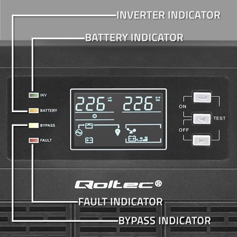QOLTEC ZASILACZ AWARYJNY UPS 6KVA | 6000W | POWER FACTOR 1.0 | LCD | EPO | USB | ON-LINE QOLTEC ZASILACZ AWARYJNY UPS 6KVA | 6000W | POWER FACTOR 1.0 | LCD | EPO | USB | ON-LINE