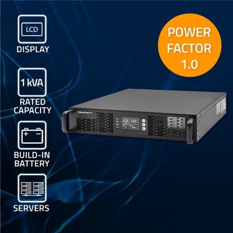QOLTEC ZASILACZ AWARYJNY UPS DO RACK 1KVA | 1000W | POWER FACTOR 1.0 | LCD | EPO | USB | ON-LINE QOLTEC ZASILACZ AWARYJNY UPS DO RACK 1KVA | 1000W | POWER FACTOR 1.0 | LCD | EPO | USB | ON-LINE