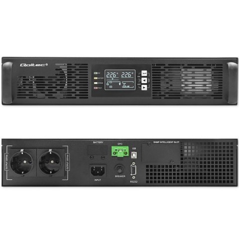 QOLTEC ZASILACZ AWARYJNY UPS DO RACK 1KVA | 1000W | POWER FACTOR 1.0 | LCD | EPO | USB | ON-LINE QOLTEC ZASILACZ AWARYJNY UPS DO RACK 1KVA | 1000W | POWER FACTOR 1.0 | LCD | EPO | USB | ON-LINE
