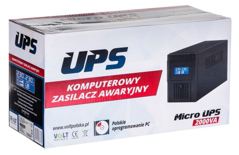 Zasilacz awaryjny MicroUPS 2000VA/1200W 2*9Ah Zasilacz awaryjny MicroUPS 2000VA/1200W 2*9Ah