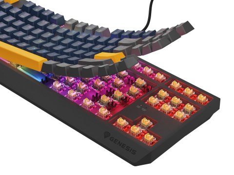 GENESIS THOR 230 TKL klawiatura Gaming USB + RF Wireless + Bluetooth QWERTY Czarny, Niebieski, Szary, Pomarańczowy GENESIS THOR 230 TKL klawiatura Gaming USB + RF Wireless + Bluetooth QWERTY Czarny, Niebieski, Szary, Pomarańczowy