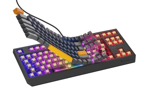 GENESIS THOR 230 TKL klawiatura Gaming USB + RF Wireless + Bluetooth QWERTY Czarny, Niebieski, Szary, Pomarańczowy GENESIS THOR 230 TKL klawiatura Gaming USB + RF Wireless + Bluetooth QWERTY Czarny, Niebieski, Szary, Pomarańczowy
