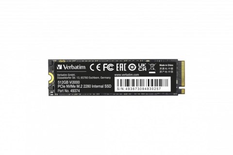 Verbatim Vi3000 512 GB M.2 PCI Express 3.0 NVMe Verbatim Vi3000 512 GB M.2 PCI Express 3.0 NVMe