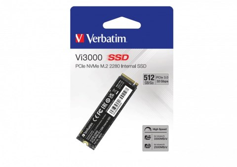 Verbatim Vi3000 512 GB M.2 PCI Express 3.0 NVMe Verbatim Vi3000 512 GB M.2 PCI Express 3.0 NVMe