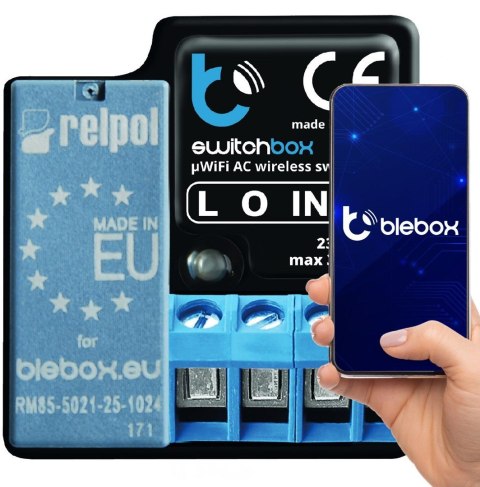 BLEBOX switchbox v3 - WYŁACZNIK 230V Z POMIAREM ZUZYCIA ENERGII BLEBOX switchbox v3 - WYŁACZNIK 230V Z POMIAREM ZUZYCIA ENERGII