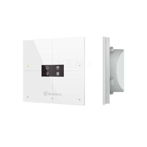 Grenton Smart panel/ 4 pola dotykowe/ wyświetlacz OLED/ TF-Bus/ biały szklany front Grenton Smart panel/ 4 pola dotykowe/ wyświetlacz OLED/ TF-Bus/ biały szklany front