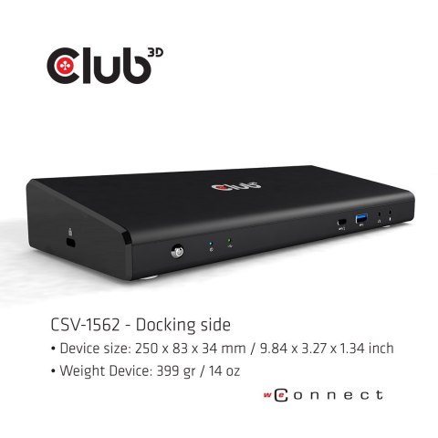 CLUB3D CSV-1562 stacja dokująca Dokujący USB 3.2 Gen 1 (3.1 Gen 1) Type-C Czarny CLUB3D CSV-1562 stacja dokująca Dokujący USB 3.2 Gen 1 (3.1 Gen 1) Type-C Czarny