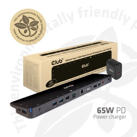 CLUB3D CSV-1564W65 stacja dokująca Dokujący USB 3.2 Gen 1 (3.1 Gen 1) Type-C Czarny CLUB3D CSV-1564W65 stacja dokująca Dokujący USB 3.2 Gen 1 (3.1 Gen 1) Type-C Czarny