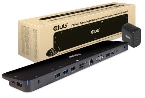 CLUB3D CSV-1564W65 stacja dokująca Dokujący USB 3.2 Gen 1 (3.1 Gen 1) Type-C Czarny CLUB3D CSV-1564W65 stacja dokująca Dokujący USB 3.2 Gen 1 (3.1 Gen 1) Type-C Czarny