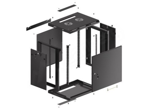 LANBERG SZAFA WISZĄCA RACK 19" 12U 600X450 DRZWI METALOWE CZARNA (FLAT PACK) WF01-6412-00B LANBERG SZAFA WISZĄCA RACK 19" 12U 600X450 DRZWI METALOWE CZARNA (FLAT PACK) WF01-6412-00B
