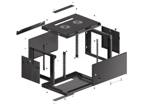 LANBERG SZAFA WISZĄCA RACK 19" 6U 600X450 DRZWI METALOWE CZARNA (FLAT PACK) WF01-6406-00B LANBERG SZAFA WISZĄCA RACK 19" 6U 600X450 DRZWI METALOWE CZARNA (FLAT PACK) WF01-6406-00B