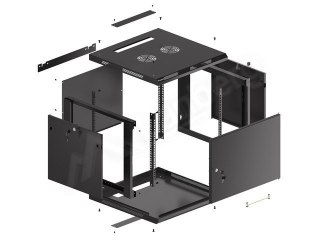 LANBERG SZAFA WISZĄCA RACK 19" 9U 600X600 DRZWI METALOWE CZARNA (FLAT PACK) WF01-6609-00B