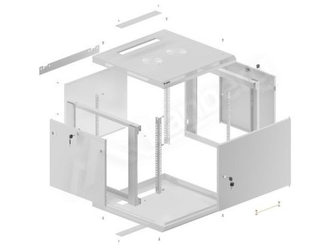LANBERG SZAFA WISZĄCA RACK 19" 9U 600X600 DRZWI METALOWE SZARA (FLAT PACK) WF01-6609-00S LANBERG SZAFA WISZĄCA RACK 19" 9U 600X600 DRZWI METALOWE SZARA (FLAT PACK) WF01-6609-00S