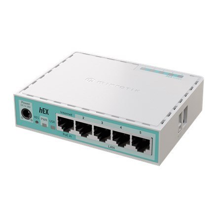 Mikrotik hEX ruter Gigabit Ethernet Biały Mikrotik hEX ruter Gigabit Ethernet Biały