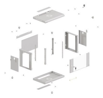 Szafa instalacyjna rack wisząca 19" 6U 540x350 szara drzwi przeszklone Lanberg (Flat Pack) Szafa instalacyjna rack wisząca 19" 6U 540x350 szara drzwi przeszklone Lanberg (Flat Pack)