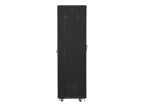 Szafa jednosekcyjna, zamykana na zamek Lanberg FF01-6642-12B (42U; 19''; 2050mm / 600mm / 600 mm; stojąca; Pełne, Szklane; 800 k