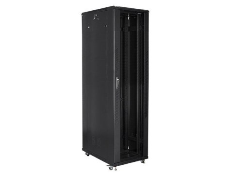 Szafa jednosekcyjna, zamykana na zamek Lanberg FF01-8047-12B (47U; 19'' / 800mm / 1000 mm; stojąca; Pełne, Szklane; 800 kg; kolo Szafa jednosekcyjna, zamykana na zamek Lanberg FF01-8047-12B (47U; 19'' / 800mm / 1000 mm; stojąca; Pełne, Szklane; 800 kg; kolo