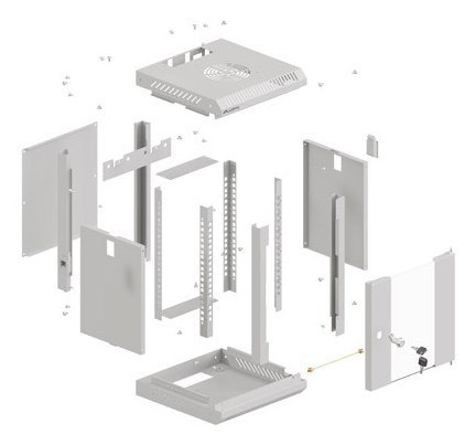 Lanberg WF11-3304-10S stojak 4U Szafa wisząca Szary Lanberg WF11-3304-10S stojak 4U Szafa wisząca Szary