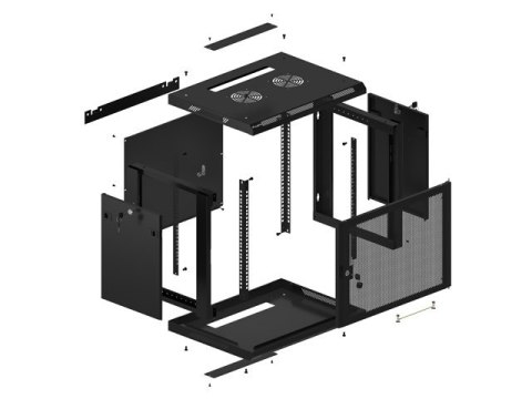 SZAFA INSTALACYJNA RACK WISZĄCA 19" 9U 600X450 CZARNA DRZWI PERFOROWANE LANBERG (FLAT PACK) SZAFA INSTALACYJNA RACK WISZĄCA 19" 9U 600X450 CZARNA DRZWI PERFOROWANE LANBERG (FLAT PACK)