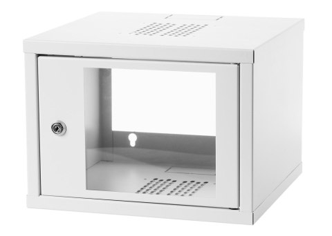 Szafka wisząca 19'' 4U 568x400 drzwi szklane RAL7035 Szafka wisząca 19'' 4U 568x400 drzwi szklane RAL7035