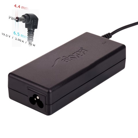 Zasilacz sieciowy Akyga AK-ND-19 do notebooka Sony (19,5 V; 3,9 A; 75W; 6.5 mm x 4.4 mm) Zasilacz sieciowy Akyga AK-ND-19 do notebooka Sony (19,5 V; 3,9 A; 75W; 6.5 mm x 4.4 mm)