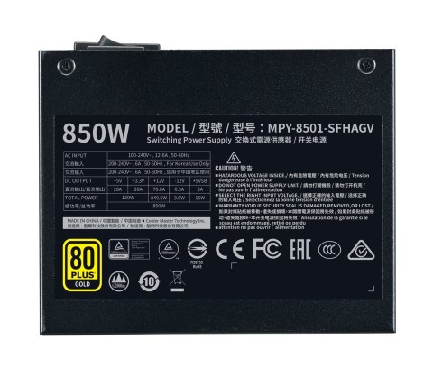 COOLER MASTER ZASILACZ V850 SFX GOLD MODULARNY 80+ GOLD MPY-8501-SFHAGV-EU COOLER MASTER ZASILACZ V850 SFX GOLD MODULARNY 80+ GOLD MPY-8501-SFHAGV-EU