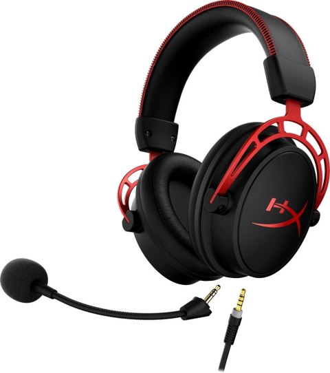 Zestaw słuchawkowy do gier HyperX Cloud Alpha czarno-czerwony, Przewodowy, 13 - 27000 Hz, Gaming, 298 g, Czerwony