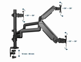Gembird MA-DA3-01 Regulowane biurkowe ramię na 3 monitory, 17"-27", do 7 kg