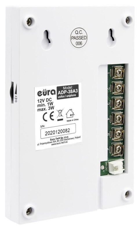 Domofon EURA ADP-38A3 ENTRA, (biały) Domofon EURA ADP-38A3 ENTRA, (biały)