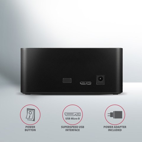 Axagon ADSA-SN stacja dokująca do dysków twardych USB 3.2 Gen 1 (3.1 Gen 1) Type-A Czarny Axagon ADSA-SN stacja dokująca do dysków twardych USB 3.2 Gen 1 (3.1 Gen 1) Type-A Czarny